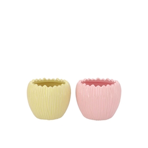 Ella Pink Yellow Pot Round Ass 12x12x10cm