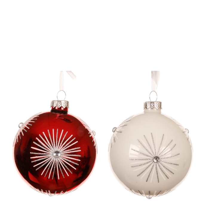 <h4>Kerstbal Bal deco sneeuwvlok 80mm</h4>