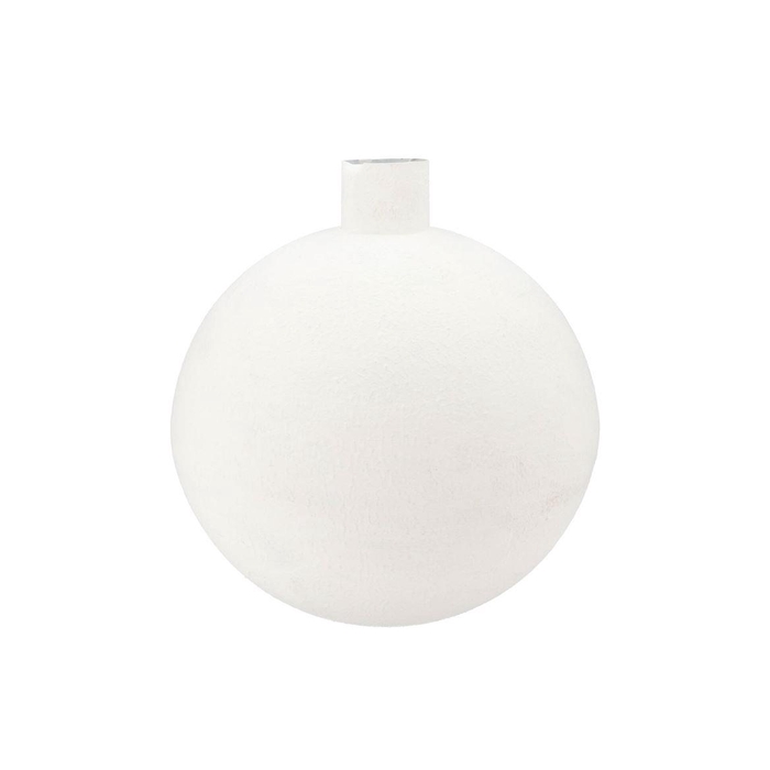 <h4>Fiore White Vase Bol Textured Iron 45x45x49cm Nm</h4>