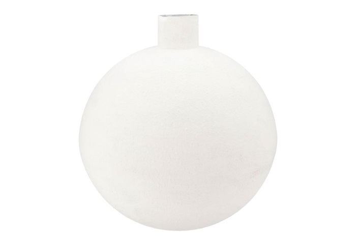 Fiore White Vase Bol Textured Iron 45x45x49cm Nm