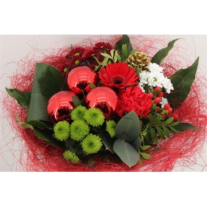 Boeket Sisal Kerst Rood