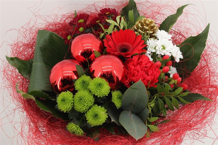 <h4>Boeket Sisal Kerst Rood</h4>