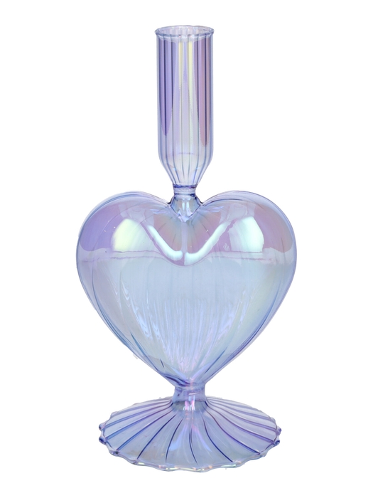 <h4>DF02-730703600 - Candle hldr Lovely 10x8.5x19.5 lavender+pearl</h4>