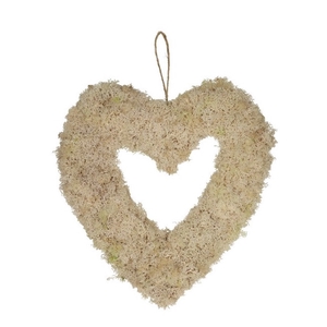 Wedding Heart reindeer moss d30*5cm