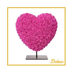 Hart DELUXE op standaard 30cm fuchia roze in luxe cadeauverpakking !!!