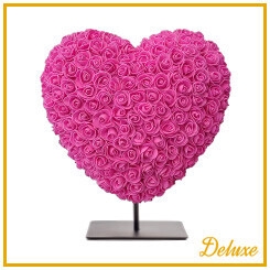 <h4>Hart DELUXE op standaard 30cm fuchia roze in luxe cadeauverpakking !!!</h4>