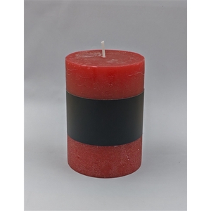 Pillar candle Lucian d6.8xh9.5 rustic red