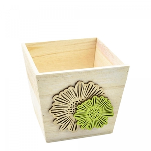 Wood Dona pot flower d13.5*12cm