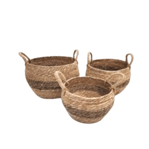 KIT CESTOS PALHA TRIO 33X33X26