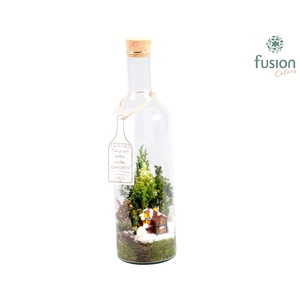 Green Bottle Fles Large Kerst met Arrangement
