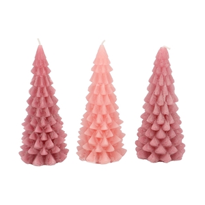 Frosty Sweets Pink Mix X-mas Tree Candle 9x20cm Ass