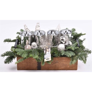 Hout dienblad metal greep 30x15cm