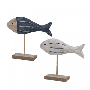 Maritime Deco Fish/foot d22*15cm ass.