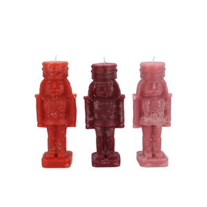 Candle Frosty Nutcracker Red Mix 6x6x16cm