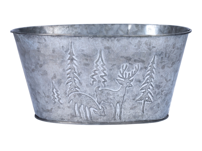 DF11-665560300 - Planter Rudolf oval 19x13.5x10 grey /