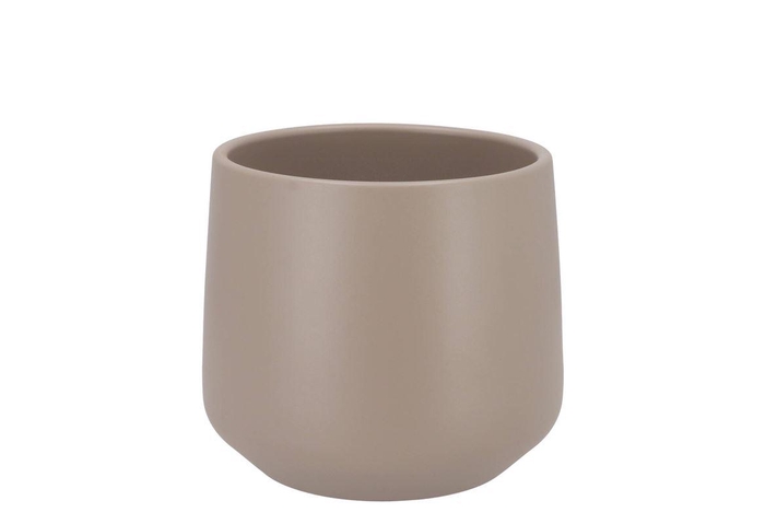 <h4>Ceramic Taupe Matt Pot Berlin 13cm</h4>