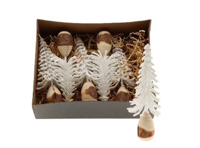 Deco Tree Picea Wax W9h21 White