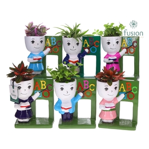 Keramiek back to school met Groenen planten mix