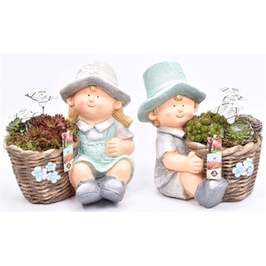 Cement girl/boy mix 28x23cm