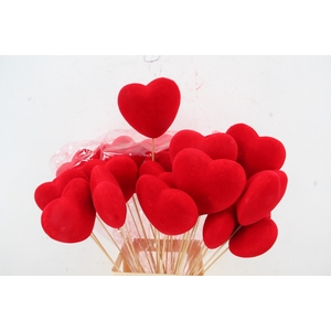 Stick Heart Flock Red 11,5cm