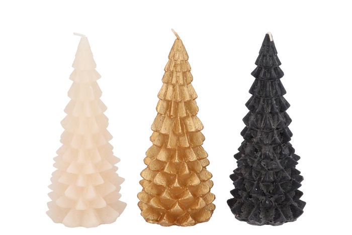 <h4>Candle Frosty X-mas Black Mix 8x16cm Ass</h4>