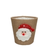 Kerst Potcover Santa d13.5*13cm