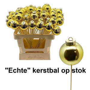 Kerstbal Op Stok H% 6 cm