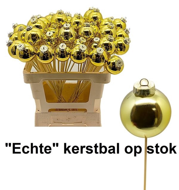 <h4>Kerstbal Op Stok H% 6 cm</h4>