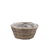 Wicker Bowl Basket Round Grey 22x10cm