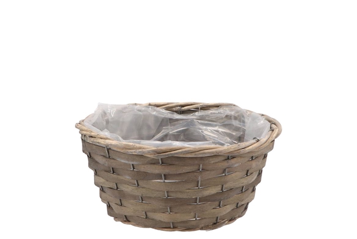 <h4>Wicker Bowl Basket Round Grey 22x10cm</h4>