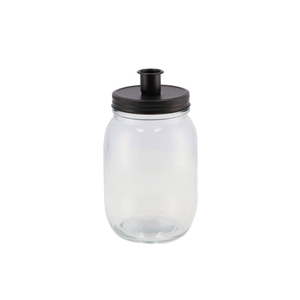 Candle Jar Black 11x17cm Nm