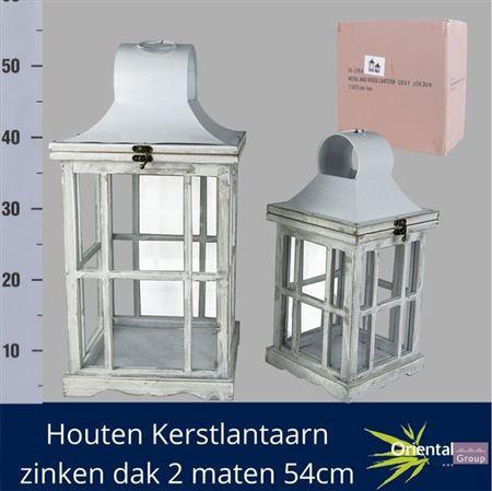 <h4>Houten Lantaarn Set Met Zinken Dak</h4>