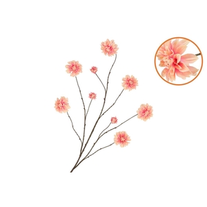 Silk Dahlia Branch Peach 125cm
