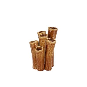 Inga Barrier Brown Vase Tube Active Glaze 15x12x21cm