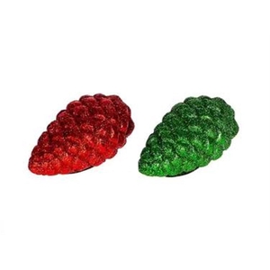 Deco Pinecone 2 Ass. Green And Red L5w5h10