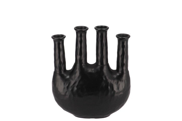 Inga Jahra Black Vase Oval Tube 23x10x27cm