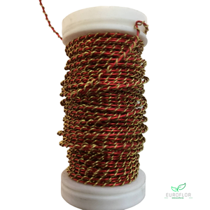 WIKKELDRAAD TWO TONE - GOUD rond ROOD - 100GR 10M