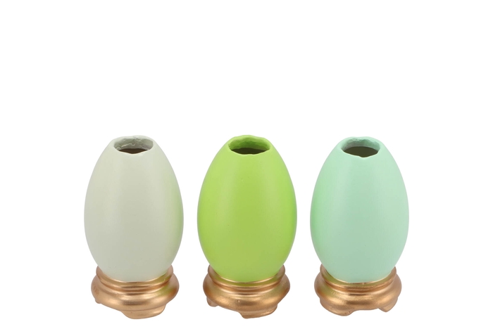 Easter Eggcited Vase Green Ass P/1 5x5x10cm Nm