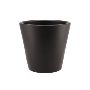 Vinci Matt Black Container Pot 24x22cm