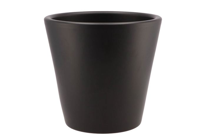 Vinci Matt Black Container Pot 24x22cm