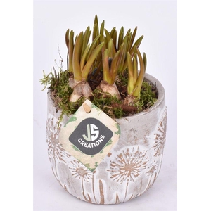 Cement pot bloemdecor 11,5cm