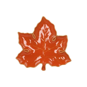 Leaf Maple Plate Orange 24x24x4cm Nm