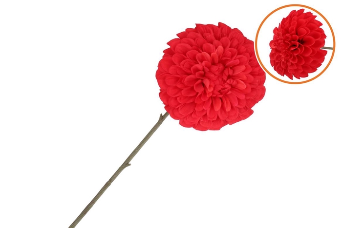 Silk Dahlia Bold Fiery Red 68cm