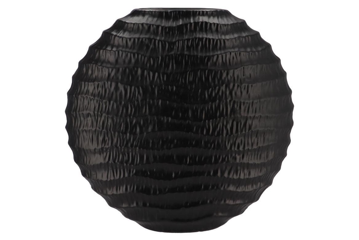 Inga Jada Black Oval Vase Wave 51x17x50cm Nm