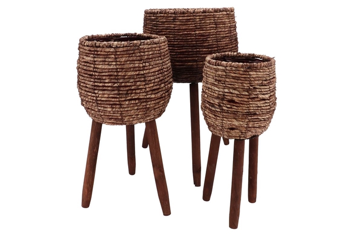 <h4>Loftier Dark Brown Basket On Feet Set 3 18x44/24x52/32x60cm</h4>