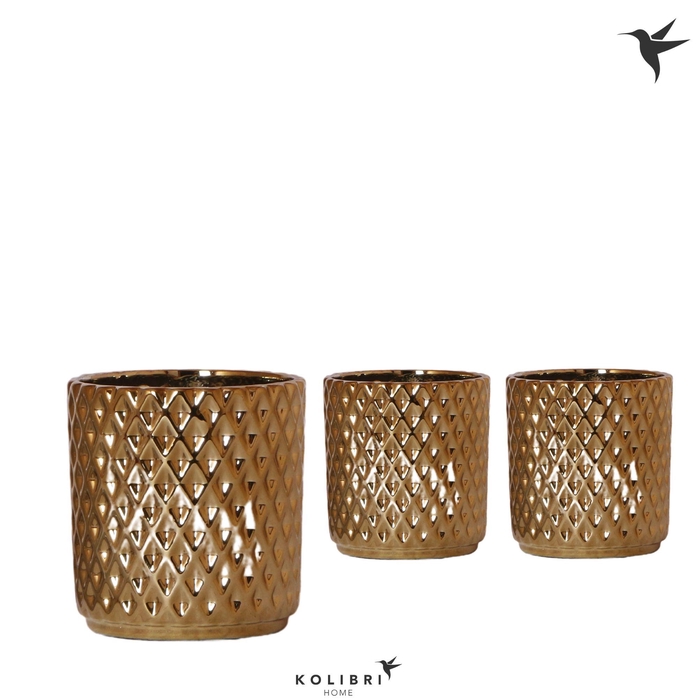 <h4>Kolibri Home Diamond pot gold</h4>