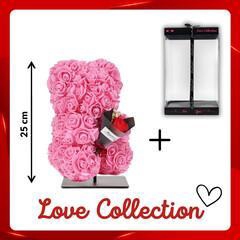 Arr6 Deco Beer 25cm - Licht Roze Met Boeket