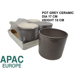 POT CÉRAMIQUE GRIS FONCÉ