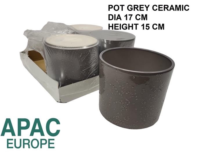 <h4>POT CÉRAMIQUE GRIS FONCÉ</h4>