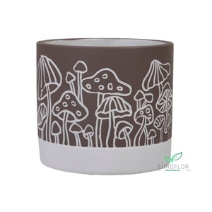 CEMENT FLOWERPOT MUSHROOM BROWN D13,5 11,5CM